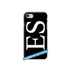 COVER INIZIALI BIG FONT NERO Per APPLE IPHONE SAMSUNG GALAXY HUAWEI ASUS LG ALCATEL SONY WIKO VODAFONE MICROSOFT NOKIA