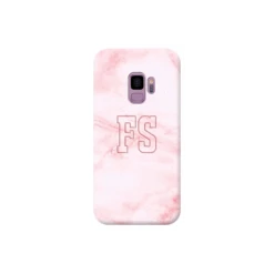 COVER INIZIALI MARMO ROSA BIANCO Per APPLE IPHONE SAMSUNG GALAXY HUAWEI ASUS LG ALCATEL SONY WIKO VODAFONE MICROSOFT NOKIA