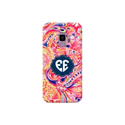 COVER INIZIALI MONOGRAM FIORI ARANCIO Per APPLE IPHONE SAMSUNG GALAXY HUAWEI ASUS LG ALCATEL SONY WIKO VODAFONE MICROSOFT NOKIA