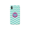 COVER INIZIALI MONOGRAM RIGHE CELESTE Per APPLE IPHONE SAMSUNG GALAXY HUAWEI ASUS LG ALCATEL SONY WIKO VODAFONE MICROSOFT NOKIA