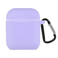 Cover Per Auricolari Wireless Di Silicone Tinta Unita Viola Compatibile Con Airpods