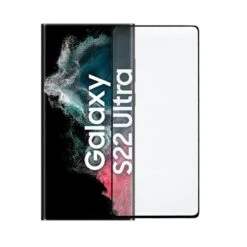 Vetro Temperato Completo Nero Con Sblocco Impronta Digitale Per Samsung Galaxy S22 Ultra