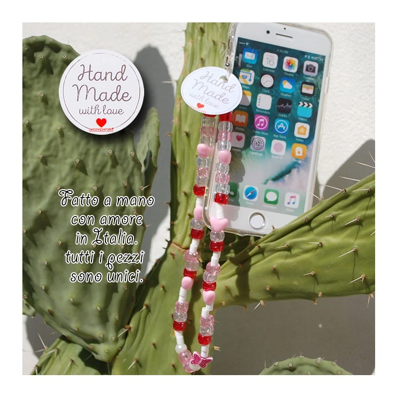 Phone Beads 1 Ciondolo Charm Per Telefono Smartphone Fatto A Mano