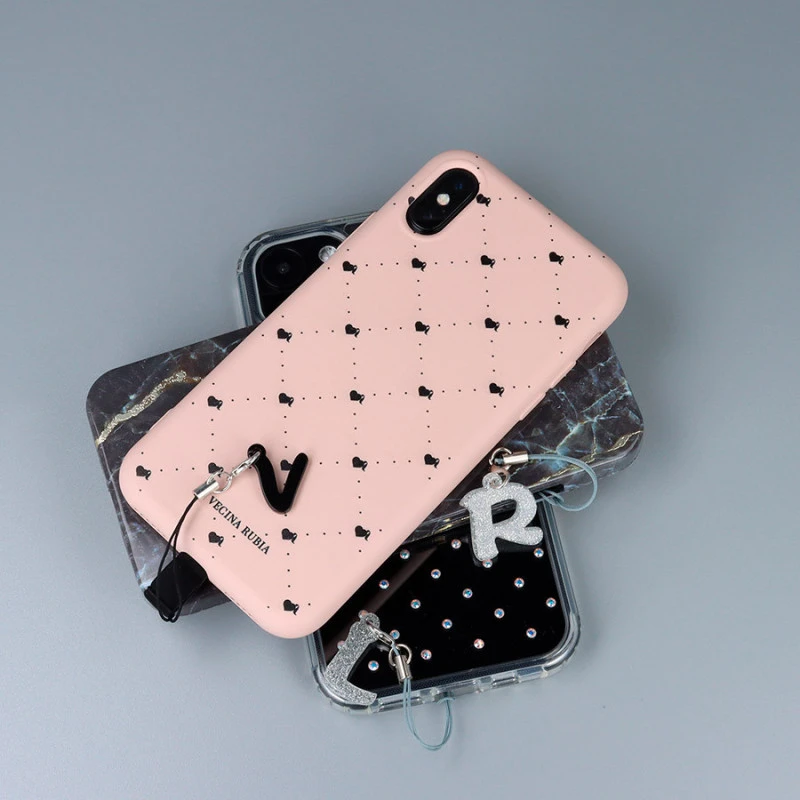 Portachiavi Smartphone Con La Tua Iniziale Nera A - Image 4