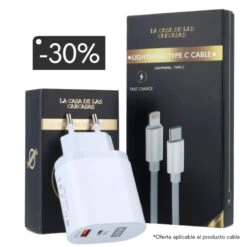 Set Di Ricarica - Caricabatterie A Ricarica Rapida USB/C + Cavo Tipo C/Lightning