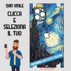 SKIN VINILE ADESIVO ARTE VAN GOOGH WRAPPING PER TUTTI I TELEFONI