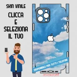 SKIN VINILE ADESIVO CIELO CHIARO WRAPPING PER TUTTI I TELEFONI