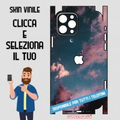SKIN VINILE ADESIVO CIELO ROSSO WRAPPING PER TUTTI I TELEFONI