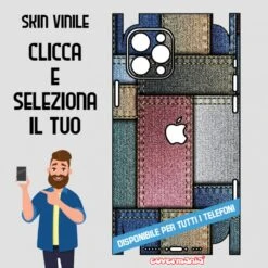SKIN VINILE ADESIVO JEANS PATCH WRAPPING PER TUTTI I TELEFONI