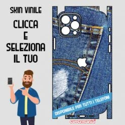 SKIN VINILE ADESIVO JEANS TASCA WRAPPING PER TUTTI I TELEFONI