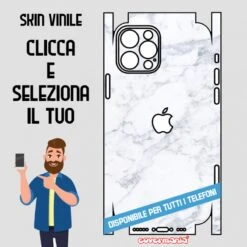 SKIN VINILE ADESIVO MARMO BIANCO WRAPPING PER TUTTI I TELEFONI