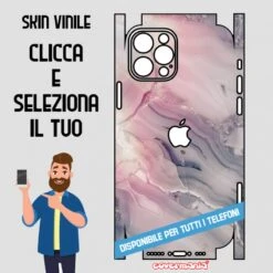 SKIN VINILE ADESIVO MARMO MULTICOLOR WRAPPING PER TUTTI I TELEFONI