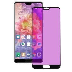 Vetro Temperato Completo Anti Blue-ray Nero Per Huawei P20 Pro