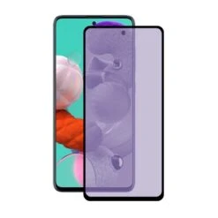 Vetro Temperato Completo Anti Blue-ray Nero Per Samsung Galaxy A71