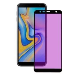 Vetro Temperato Completo Anti Blue-ray Nero Per Samsung Galaxy J6 Plus