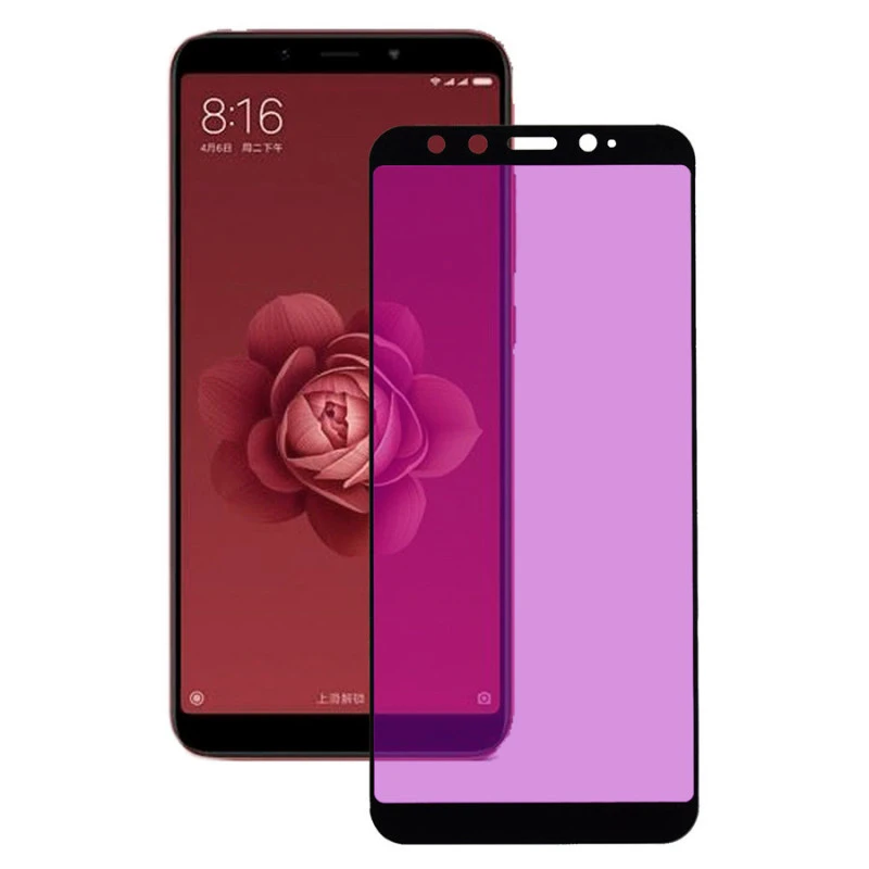 Vetro Temperato Completo Anti Blue-ray Nero Per Xiaomi Mi 6X