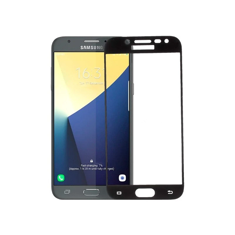 Protezione Per Lo Schermo In Vetro Temperato Completa Nera Per Samsung Galaxy J7 2017 Europeo